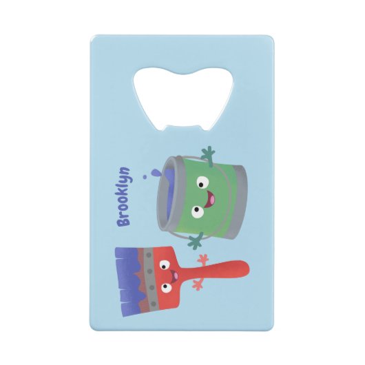 可愛い絵筆絵を描と漫画 クレジットカード栓抜き (裏面)