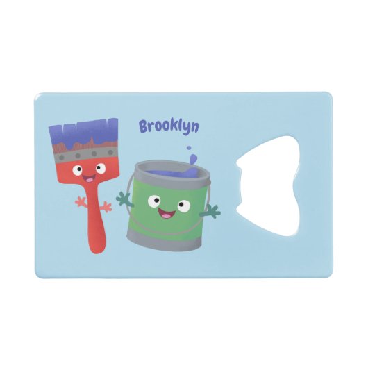 可愛い絵筆絵を描と漫画 クレジットカード栓抜き (正面(横))