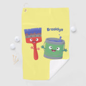 可愛い絵筆絵を描と漫画 ゴルフタオル (インサイチュ)