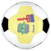 可愛い絵筆絵を描と漫画 サッカーボール (回転)