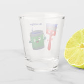 可愛い絵筆絵を描と漫画 ショットグラス (裏面)