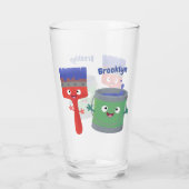 可愛い絵筆絵を描と漫画 タンブラーグラス (裏面)