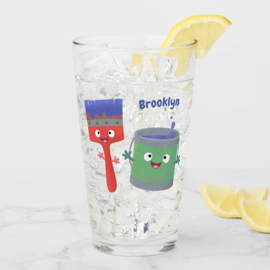 可愛い絵筆絵を描と漫画 タンブラーグラス (アイス裏面)