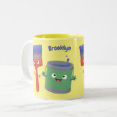 可愛い絵筆絵を描と漫画 ツートーンマグカップ (正面左)