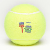 可愛い絵筆絵を描と漫画 テニスボール (裏面)