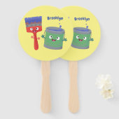 可愛い絵筆絵を描と漫画 ハンドファン (正面&裏面)