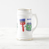 可愛い絵筆絵を描と漫画 ビールジョッキ (正面右)