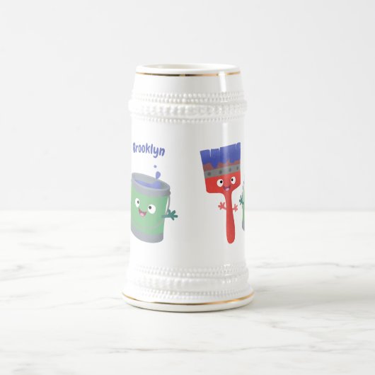 可愛い絵筆絵を描と漫画 ビールジョッキ (中央)