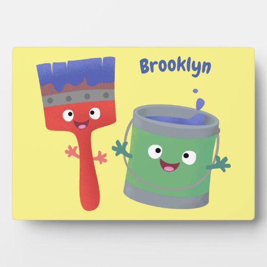 可愛い絵筆絵を描と漫画 フォトプラーク (正面)