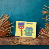 可愛い絵筆絵を描と漫画 フォトプラーク (側面)