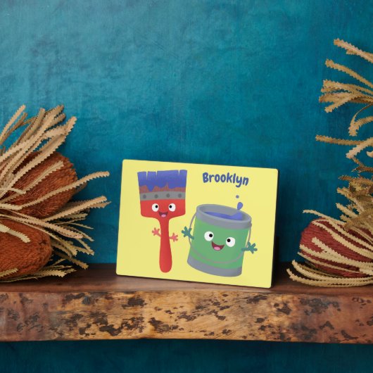 可愛い絵筆絵を描と漫画 フォトプラーク (側面)