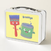 可愛い絵筆絵を描と漫画 メタルランチボックス (裏面)