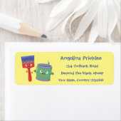 可愛い絵筆絵を描と漫画 ラベル (インサイチュ)