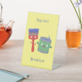 可愛い絵筆絵を描と漫画 台座サイン (インサイチュ)