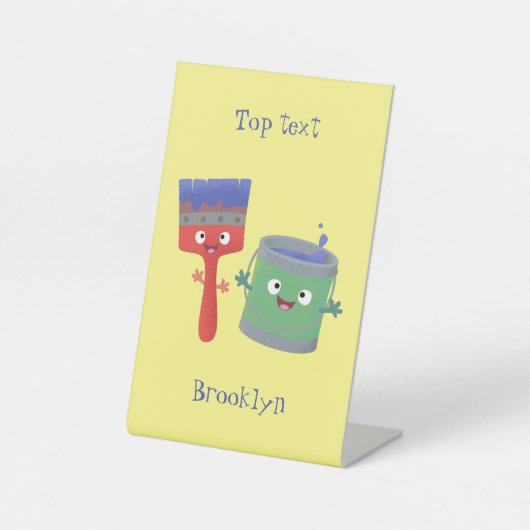 可愛い絵筆絵を描と漫画 台座サイン (正面)