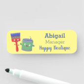 可愛い絵筆絵を描と漫画 名札 (インサイチュ)