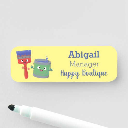 可愛い絵筆絵を描と漫画 名札 (インサイチュ)