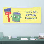 可愛い絵筆絵を描と漫画 横断幕 (トレードショー)