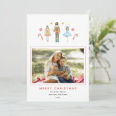 可愛い綿色くるみクラッカー写真クリスマス シーズンカード (スタンド正面)