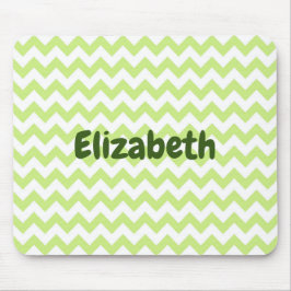 可愛い緑と白いシェブロン マウスパッド