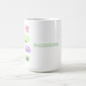 可愛い緑と紫の雲、誕生日パーティギフト コーヒーマグカップ (中央)