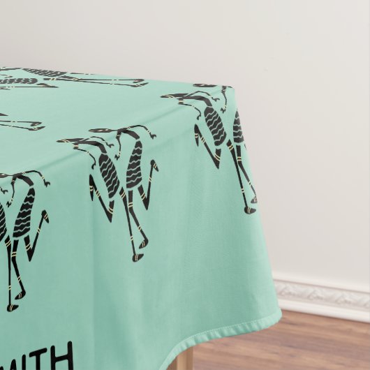 可愛い緑と黒シルエットフェスティバル テーブルクロス (インサイチュ)