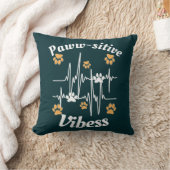 可愛い緑に猫が足で赤んモダンだおもしろい クッション (ブランケット)