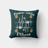 可愛い緑に猫が足で赤んモダンだおもしろい クッション (正面)