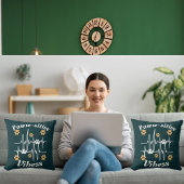 可愛い緑に猫が足で赤んモダンだおもしろい クッション