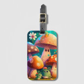 可愛い緑のかわいいベビーのクローム ラゲッジタグ (正面縦)