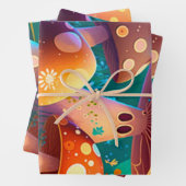 可愛い緑のかわいいベビーのクローム ラッピングペーパーシート (インサイチュ)