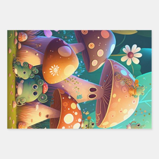 可愛い緑のかわいいベビーのクローム ラッピングペーパーシート (正面)