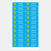 可愛い緑のインコパーソナライズされたン ラベル (シート)