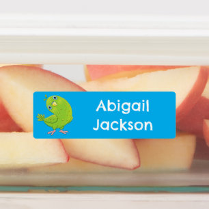 可愛い緑のインコパーソナライズされたン ラベル