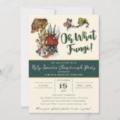 可愛い緑のキノコメリーの醜いセーターのクリスマス 招待状 (正面)