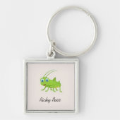 可愛い緑のキリギリス紫 キーホルダー (正面)