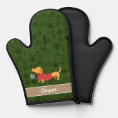 可愛い緑のクリスマスパターン 鍋つかみ (正面/裏面)