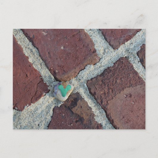 可愛い緑のハートロックオンペラアイオワブリック ポストカード (正面)