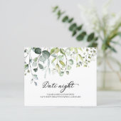 可愛い緑のブライダルシャワーデイトナイトジャールカード (スタンド正面)