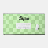 可愛い緑のライム市松模様にのパターン名 デスクマット (キーボード&マウス)