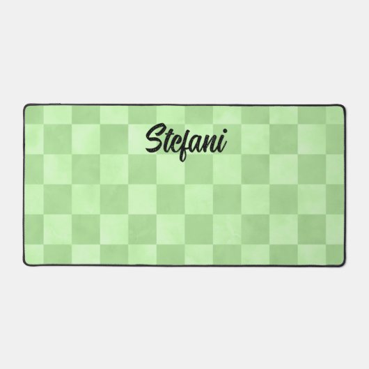 可愛い緑のライム市松模様にのパターン名 デスクマット (正面)