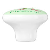 可愛い緑の好奇心のインコ漫画イラストレーション セラミックノブ (側面)