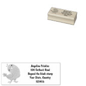 可愛い緑の好奇心のインコ漫画イラストレーション ラバースタンプ (押印)