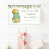 可愛い緑の恐竜の男の子の赤ちゃんシャワー 横断幕 (インサイチュ)