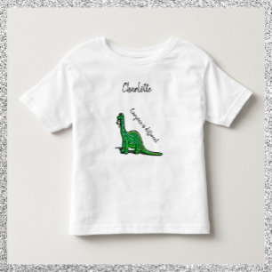可愛い緑の恐竜Tシャツ トドラーTシャツ