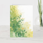 可愛い緑の春の花野の花植物画 招待状 (裏面)