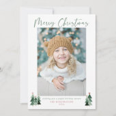 可愛い緑の木ミニマルモダンス写真 シーズンカード (正面)