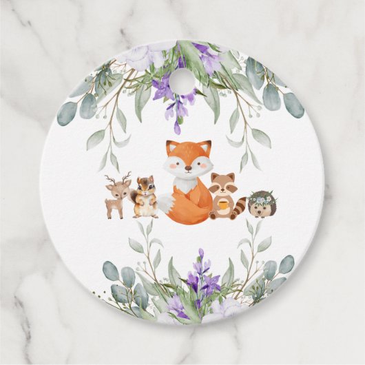 可愛い緑の森の動物の森の持ち込み フェイバータグ (正面)