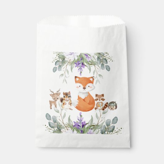 可愛い緑の森の動物の森の持ち込み フェイバーバッグ (正面)