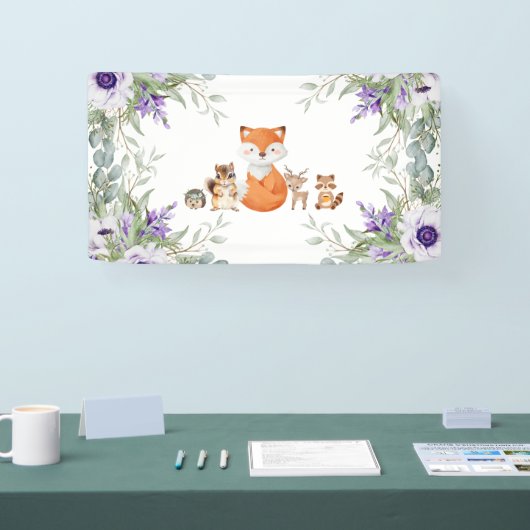 可愛い緑の森の動物の森の持ち込み 横断幕 (トレードショー)